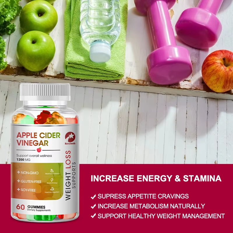 Apple Cider Vinegar Gummy 60 Count | USDA Certified Organic 60 Count | USDA Certified Organic Detox Cleanse Weight Loss