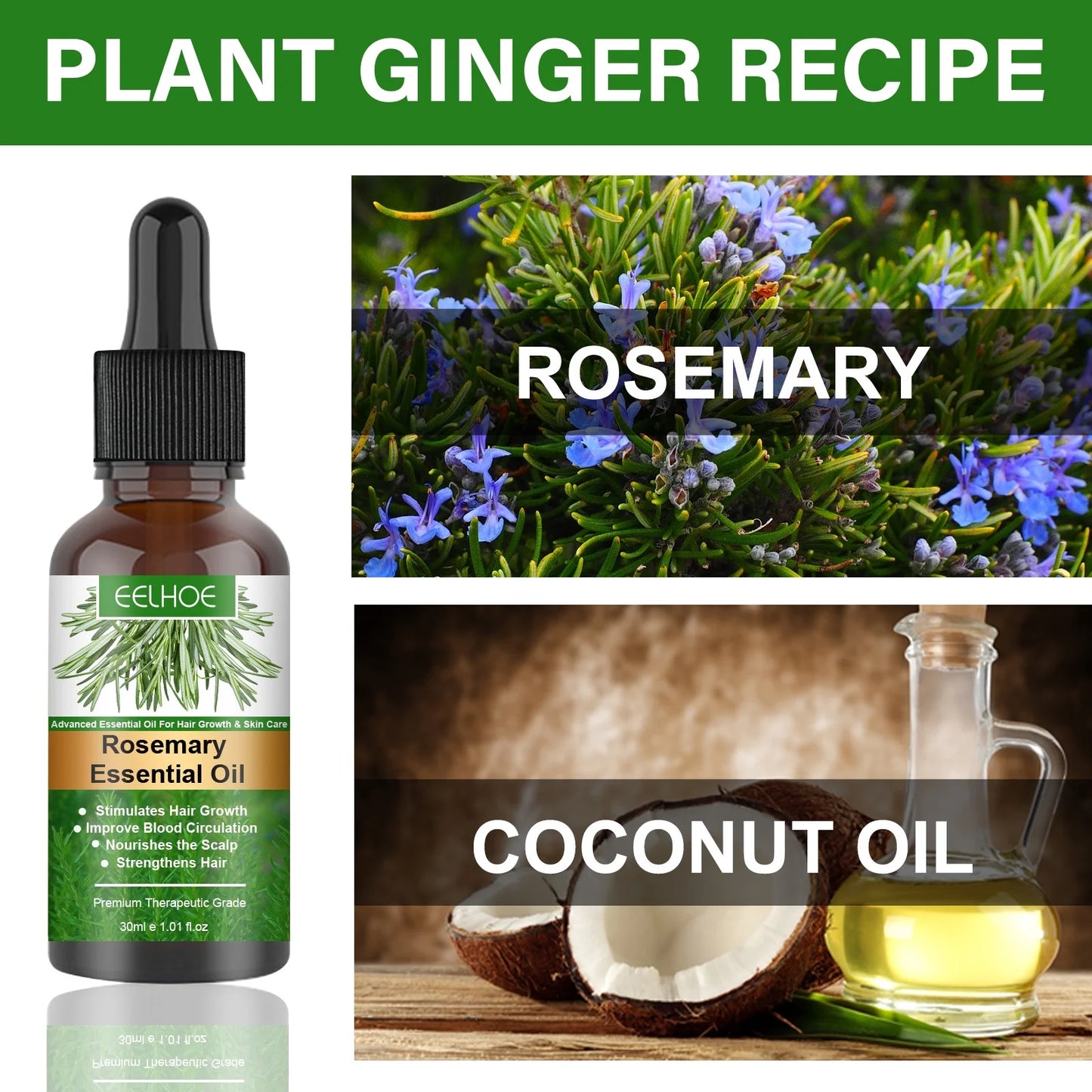 2 Pack Rosemary Oil for Hair Growth & Skin Care,Organic Rosemary , Natural Rosemary Oil for Hair Loss Treatment, Stimulates Hair Growth, Scalp Massager