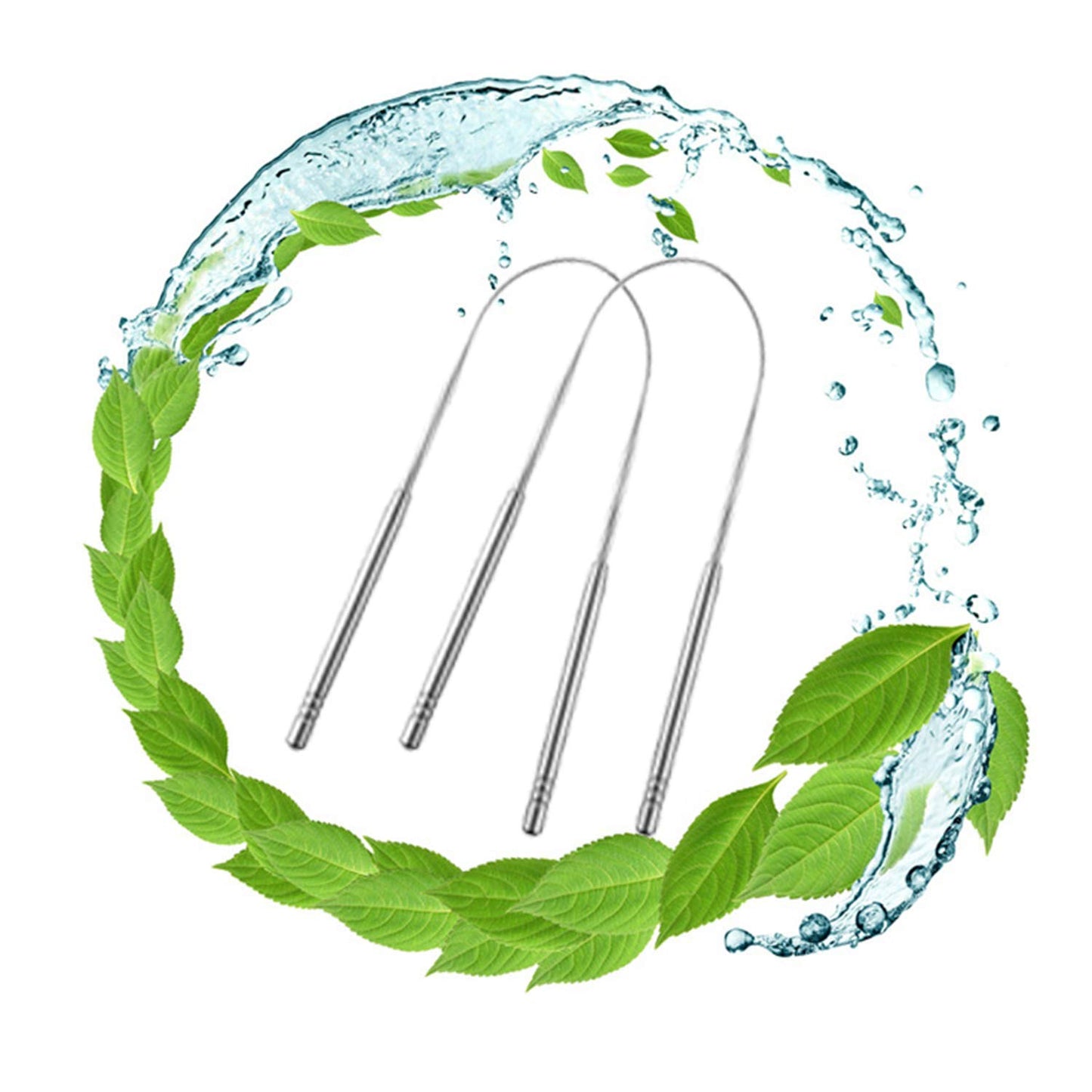 Tongue Cleaner Tongue Scraper - Stainless Steel Tongue Brush Eliminate Bad Breath with Non-Synthetic Grip