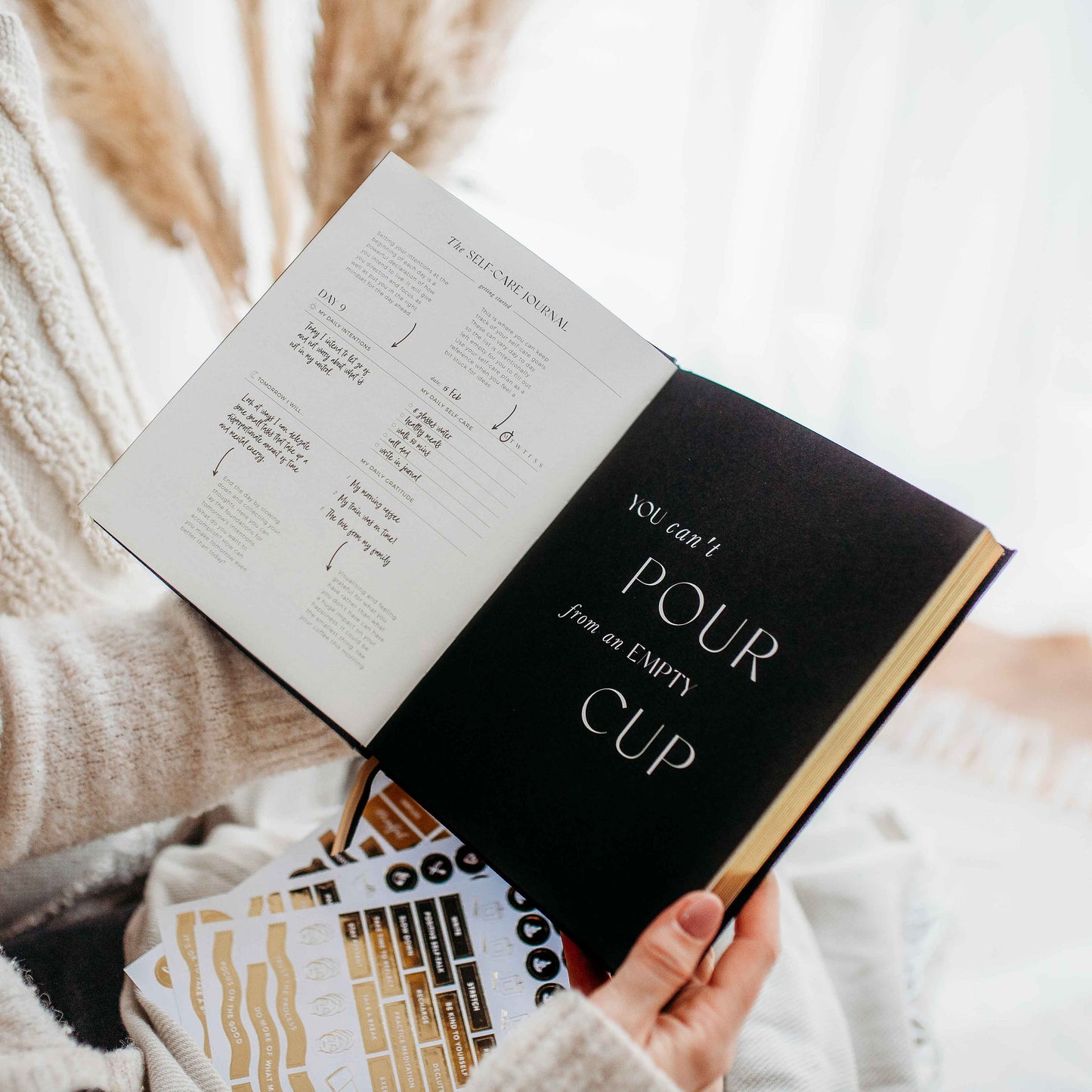 Elevate Your Wellness: My Daily Self-Care Journal (Almond) - The Perfect Luxury Gift for Her with Gratitude and Sticker Sheets