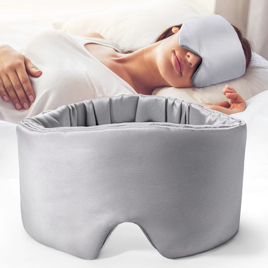 100%Natural Mulberry Silk Sleep Mask, Soft Eye Mask, Smooth Eye Mask, Sleep Aid Eye Mask, Blackout Night Use Breathable Eye Mask