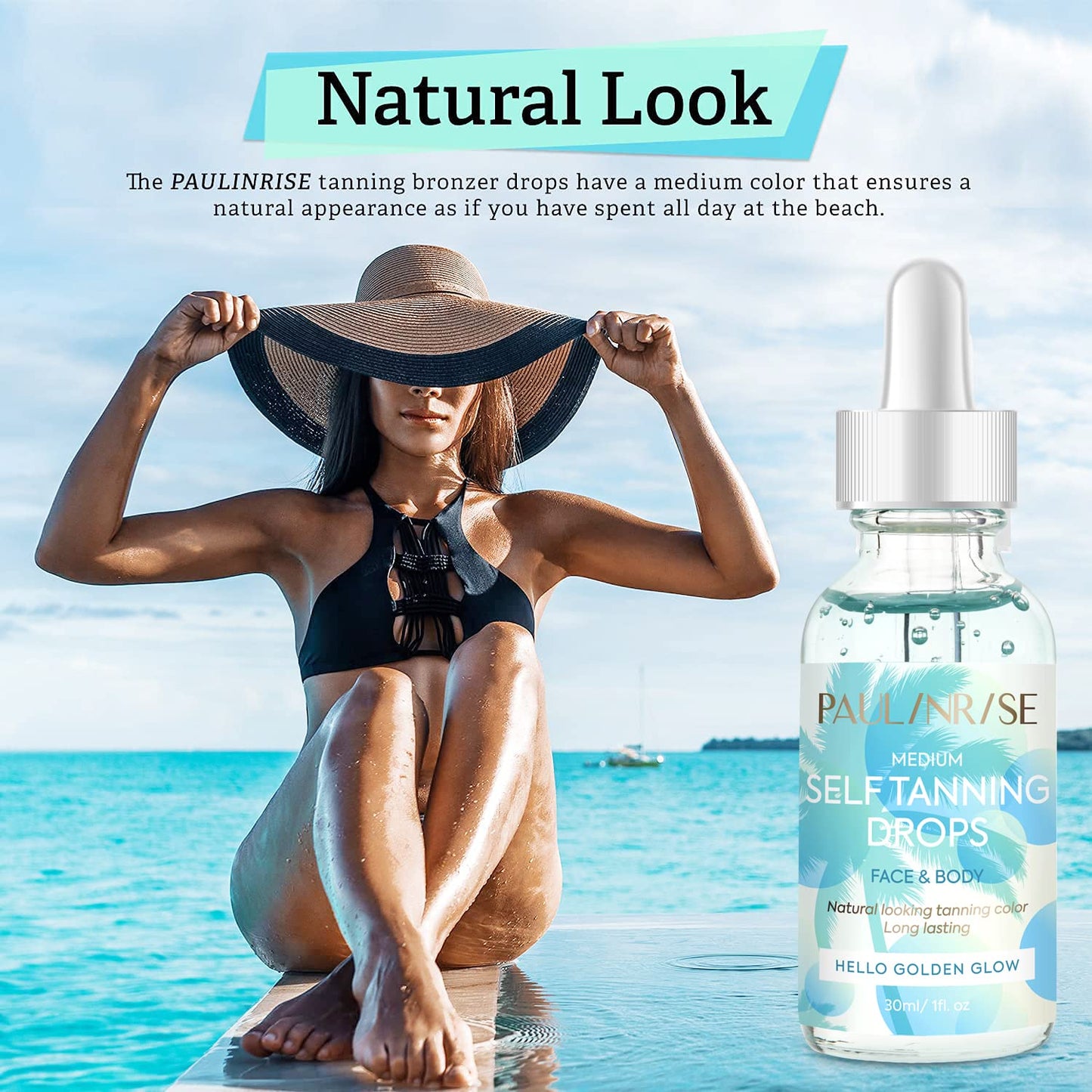 Tanning Drops, Self Tanning Drops to Add to Moisturizer- Face Tanning Drops for Gradual Glow, Vegan and Cruelty Free, 1.01 Fl Oz