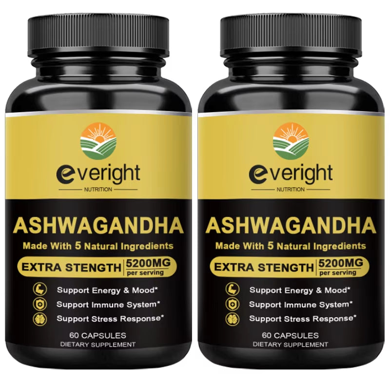 Ashwagandha Extract Capsules,Natural Health Support,5 in 1 Premium Formula Nutrition Supplement,Stress Relief and Energy Support