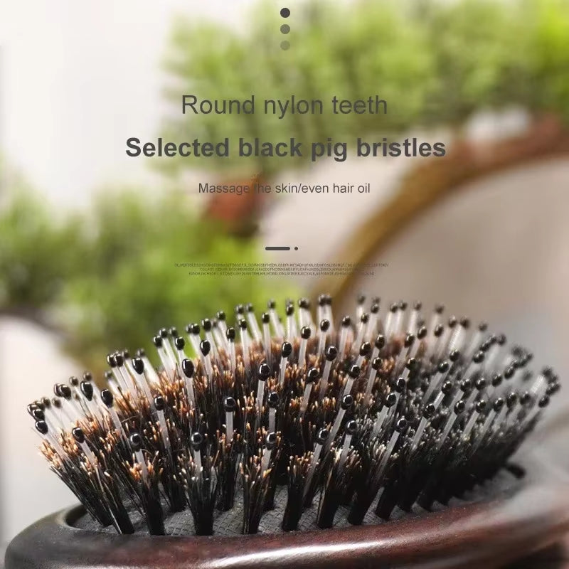 Wood Massage Hair Brush Comb for Hair Hairbrush Dry Wet Detangle Wood Combs Women Hair Beauty Care Paddle Cushion Massage Brush