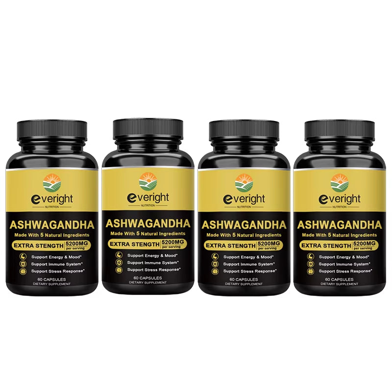 Ashwagandha Extract Capsules,Natural Health Support,5 in 1 Premium Formula Nutrition Supplement,Stress Relief and Energy Support
