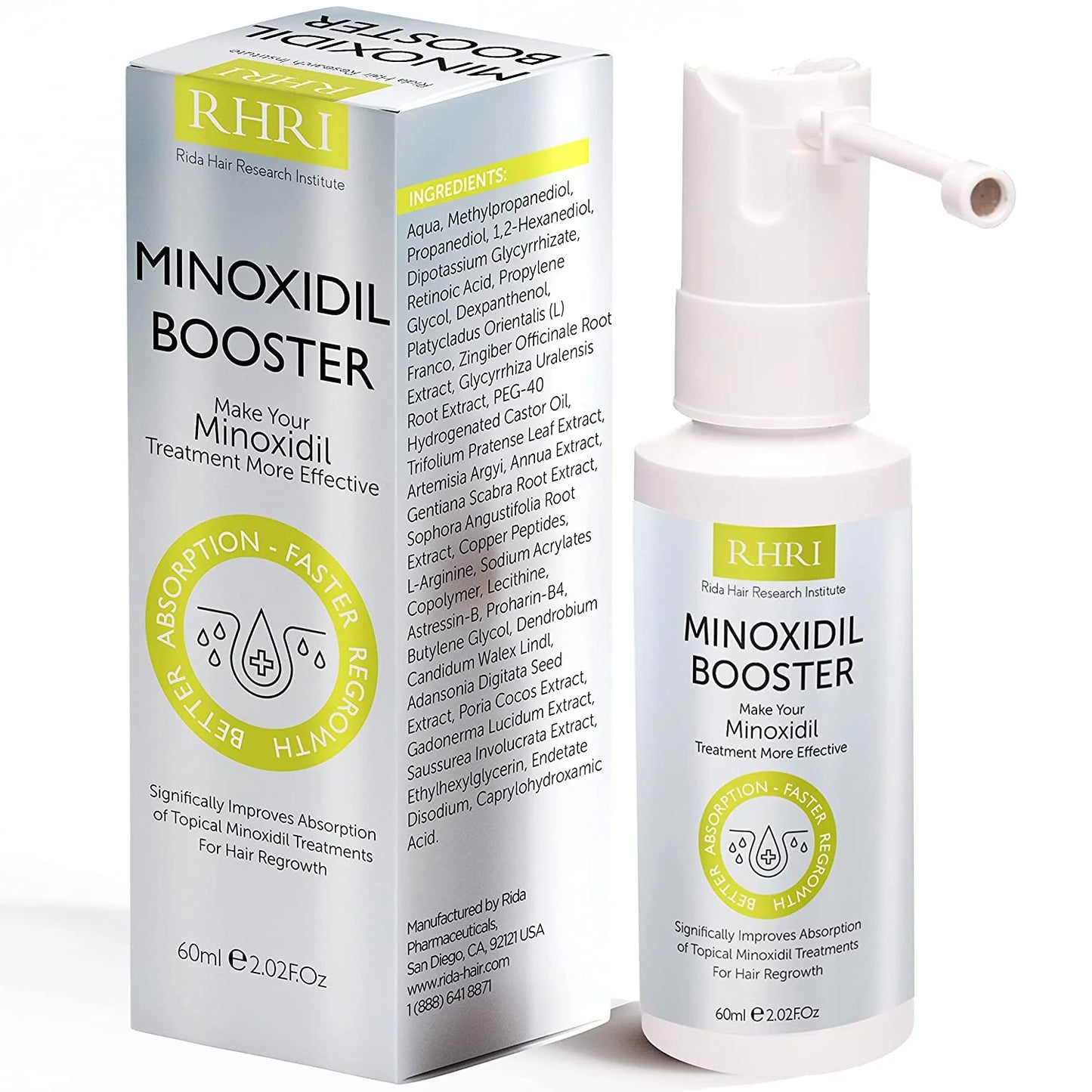 Minoxidil Booster Spray Treatment Hair Loss I Topical Minoxidil Response Activator for Hair Regrowth with Enzymes and Peptides I Stimulator Topical Minoxidil Treatments I Extended Nozzle Application