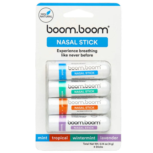 Nasal Stick (4 Pack) | Enhances Breathing + Boosts Focus | Provides Fresh Cooling Sensation | Aromatherapy Inhaler Made with Essential Oils + Menthol (Mint, Wintermint, Tropical, Lavender)