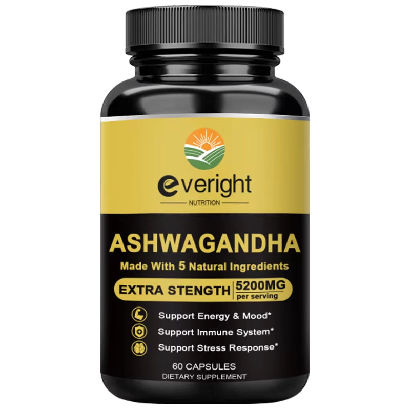Ashwagandha Extract Capsules,Natural Health Support,5 in 1 Premium Formula Nutrition Supplement,Stress Relief and Energy Support