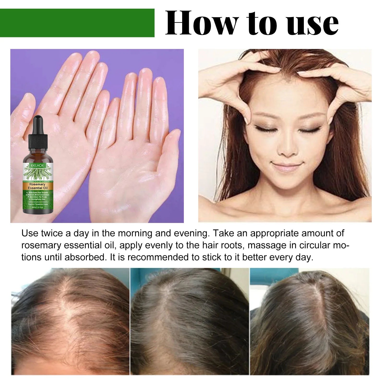2 Pack Rosemary Oil for Hair Growth & Skin Care,Organic Rosemary , Natural Rosemary Oil for Hair Loss Treatment, Stimulates Hair Growth, Scalp Massager