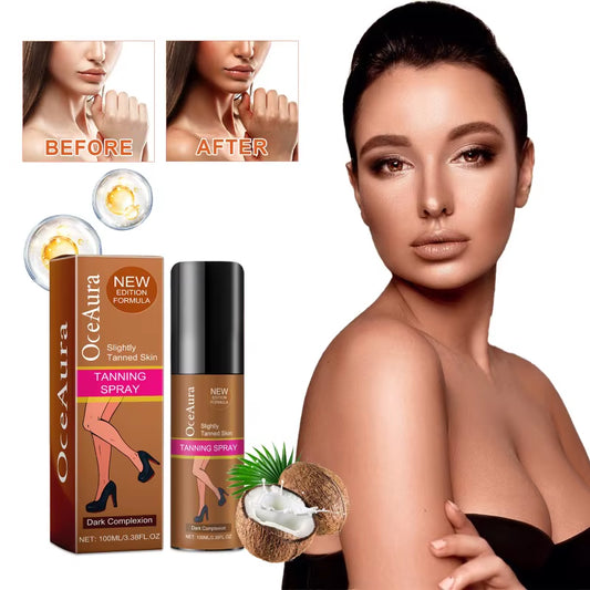 Instant Glow Self Tanner Spray - Achieve Smooth, Natural Wheat-Colored Skin!