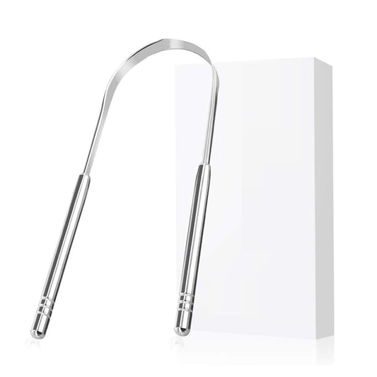 Tongue Cleaner Tongue Scraper - Stainless Steel Tongue Brush Eliminate Bad Breath with Non-Synthetic Grip