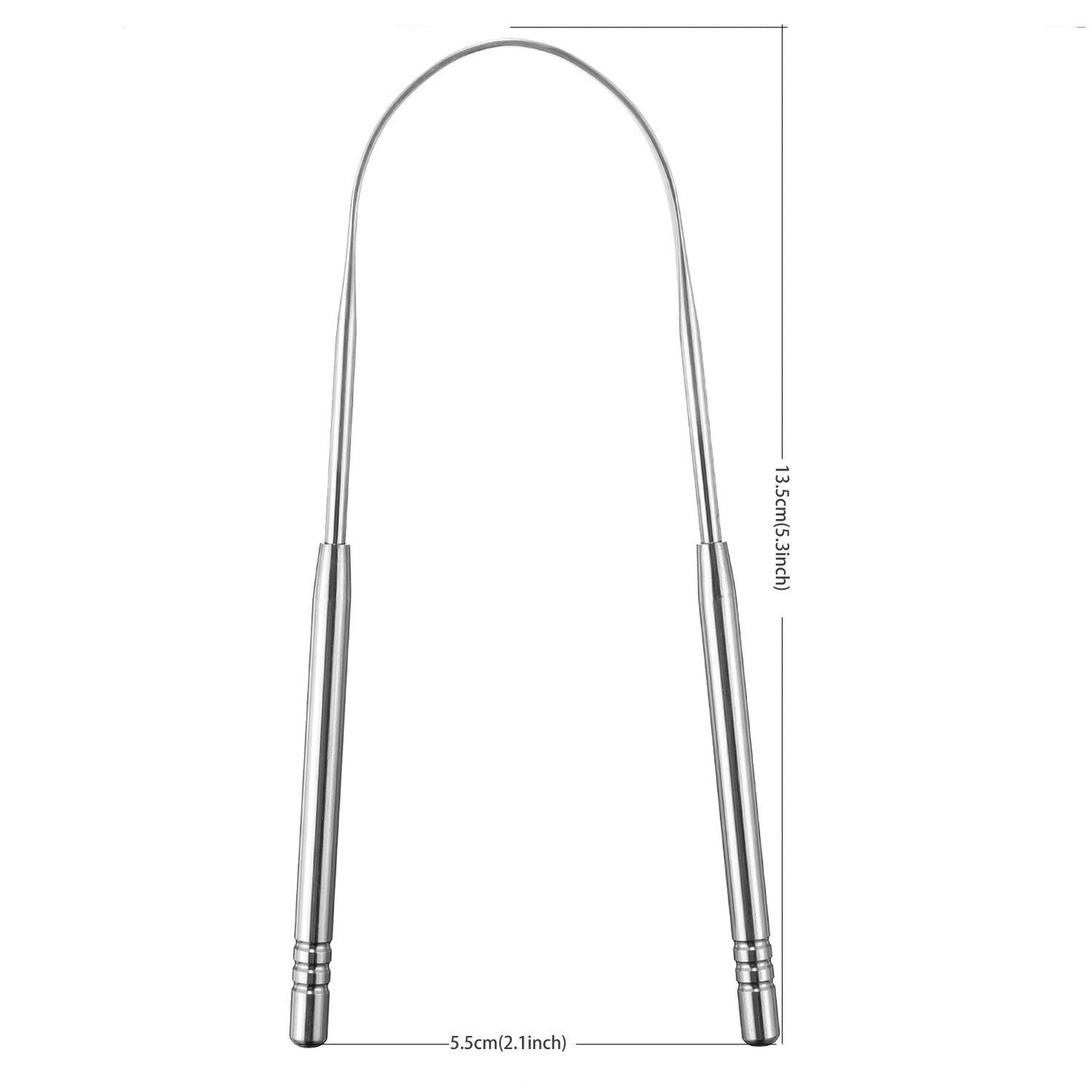 Tongue Cleaner Tongue Scraper - Stainless Steel Tongue Brush Eliminate Bad Breath with Non-Synthetic Grip