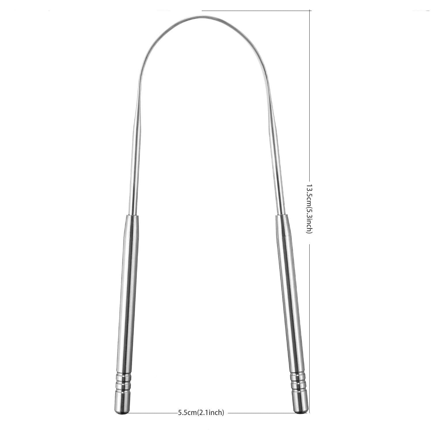 Tongue Cleaner Tongue Scraper - Stainless Steel Tongue Brush Eliminate Bad Breath with Non-Synthetic Grip