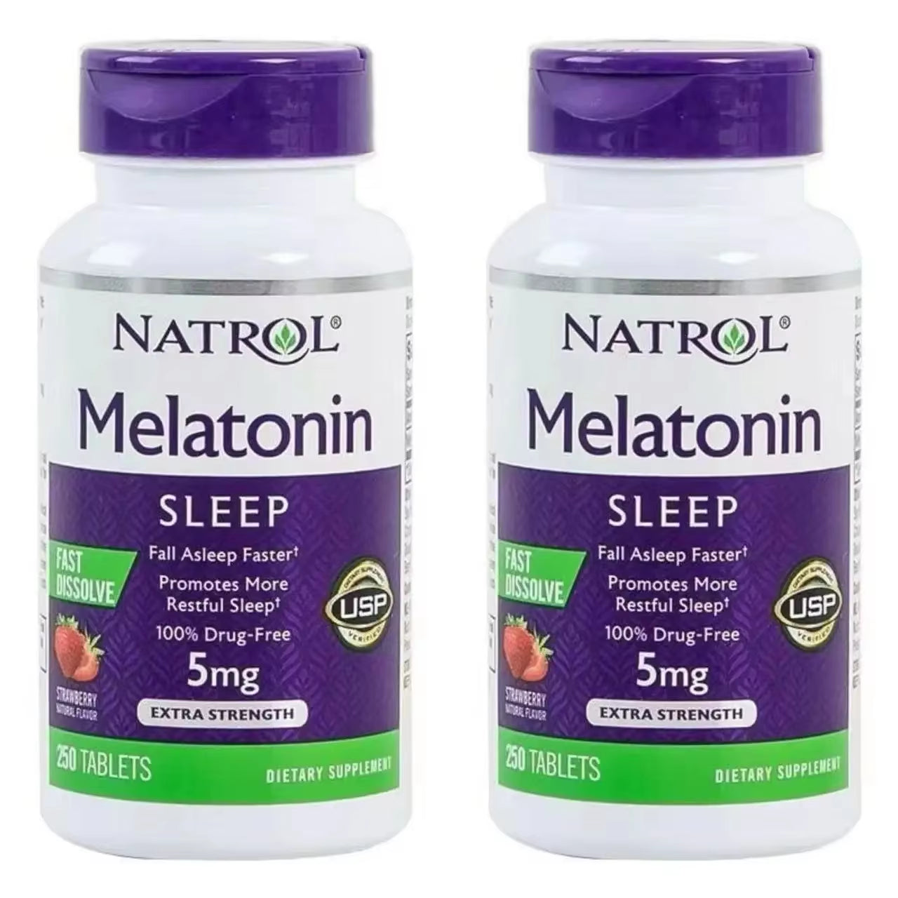 Natrol Melatonin 5mg Sleep Aid Tablets - Strawberry Flavor, 250 Capsules for Restful Nights